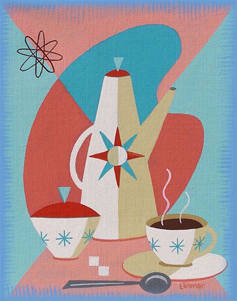 vintage mid century modern artwork